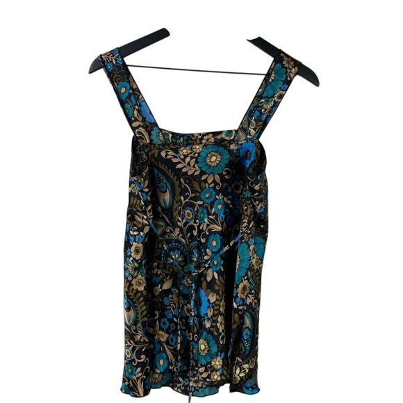 Self Esteem Top Juniors Babydoll Satin Tie Back Brown Sz L Forest Fairy 90's Y2K - Picture 2 of 8